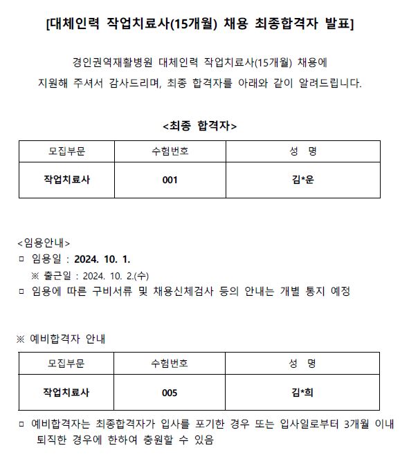 대체작업15개월