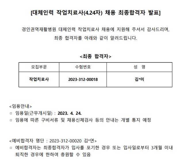 424자 최종합격자