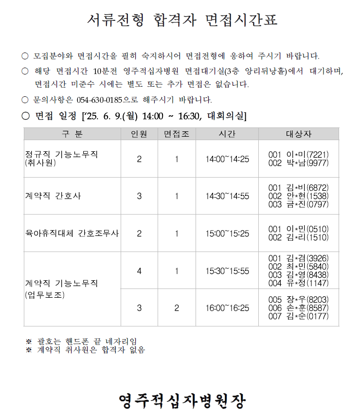 서류합격자발표